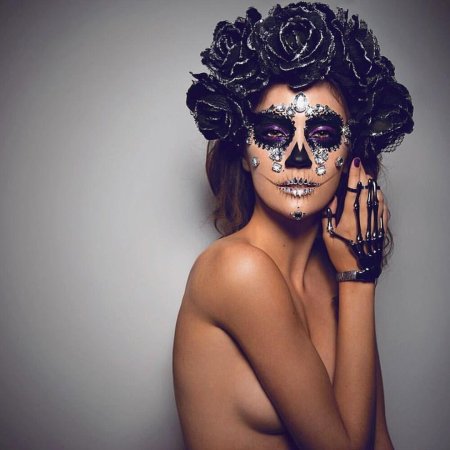 Макияж на хэллоуин скелет