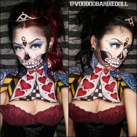 Макияж на хэллоуин червовая дама