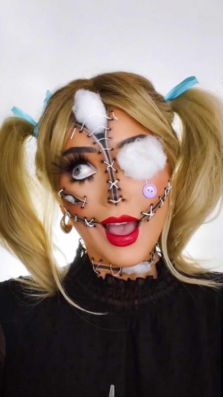 Макияж на хэллоуин кукла