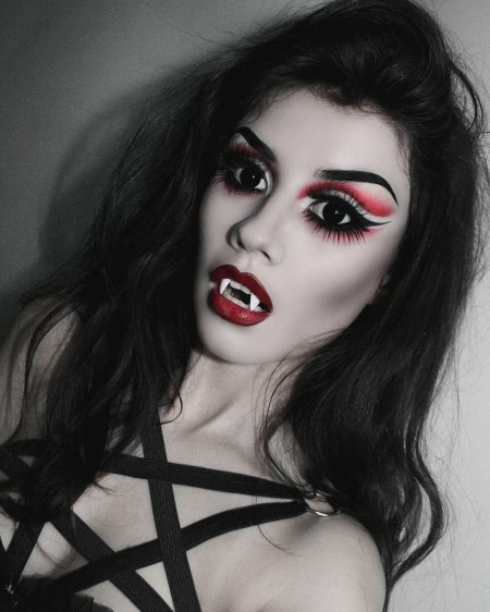 Макияж на хэллоуин для девушек вампир