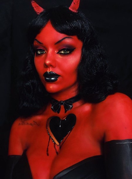 Макияж дьяволицы на хэллоуин