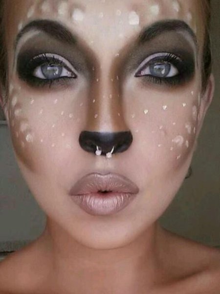 Макияж оленя на новый год