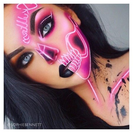 Макияж на хэллоуин для девушек легкий и красивый