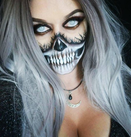 Макияж скелета на хэллоуин