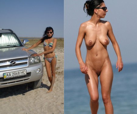 Женщины на пляже одетые и раздетые