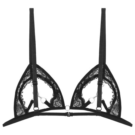 Черный кружевной бюстгальтер прозрачный
