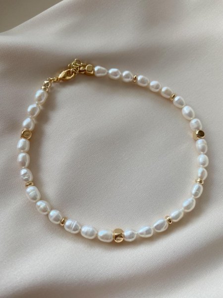 Золотые браслеты с жемчугом женские