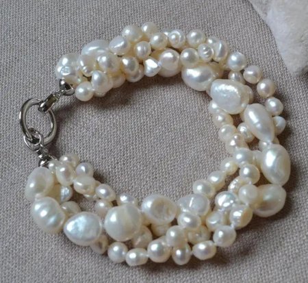 Браслеты из искусственного пресноводного жемчуга