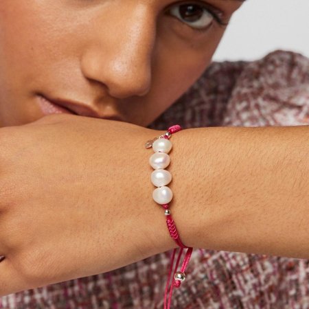 Браслет шамбала с жемчугом