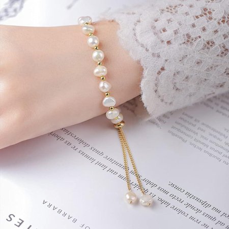 Браслет с натуральным пресноводным жемчугом