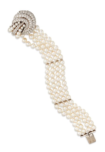 Жемчужный браслет с бриллиантами