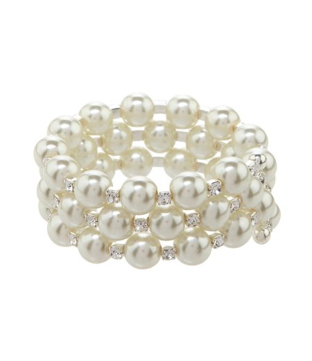 Браслет из жемчуга и горного хрусталя