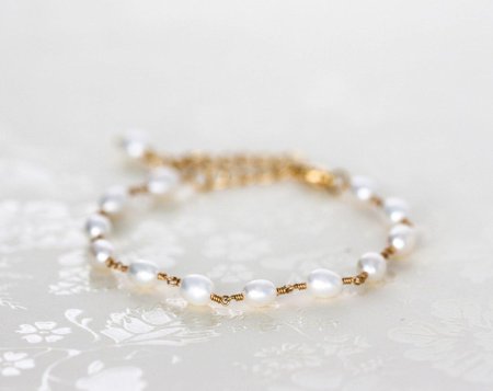 Браслет золотой из жемчуга