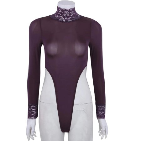 Боди прозрачное с длинным рукавом