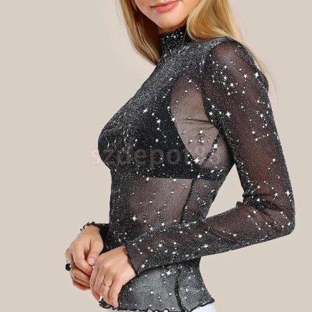 Прозрачная водолазка сетка