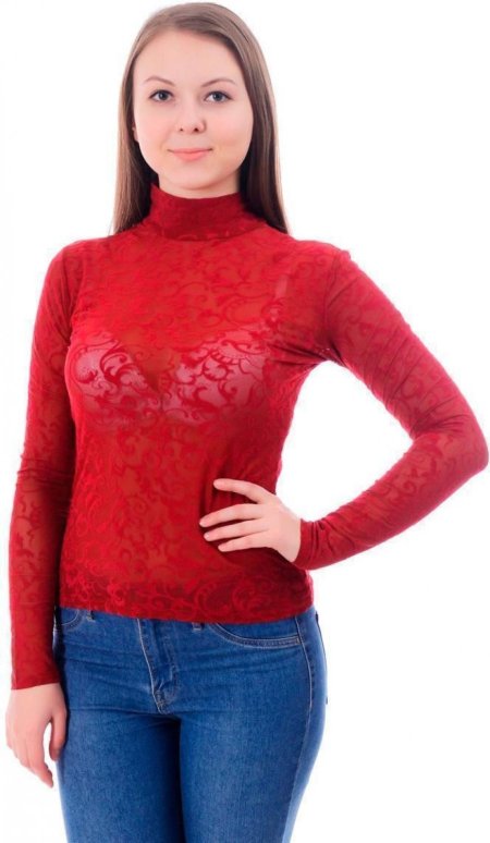 Прозрачная женская водолазка