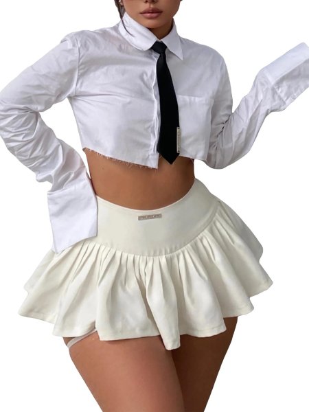 Белая мини юбка