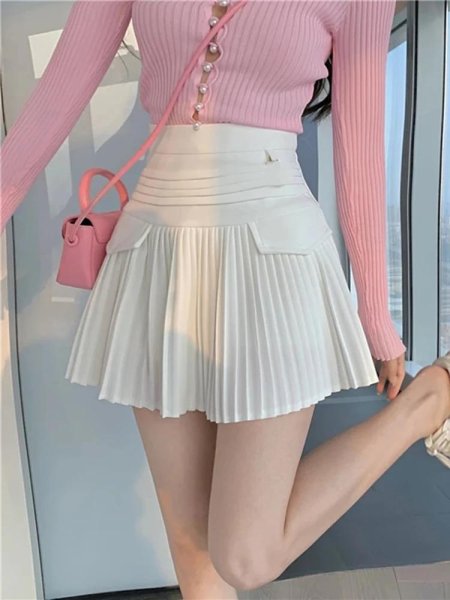 Женская плиссированная юбка с высокой талией