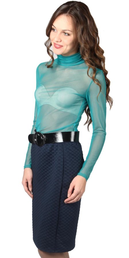 Водолазка из прозрачной сетки