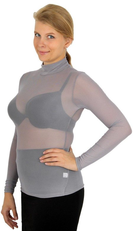 Прозрачная водолазка сетка