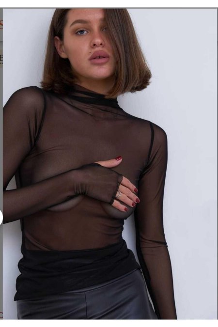 Прозрачная водолазка сетка