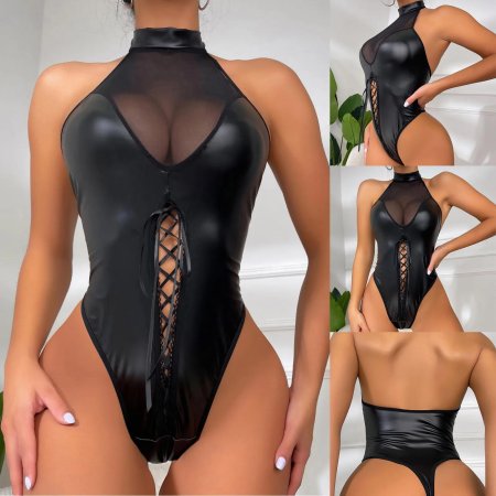Эротическое кожаное боди