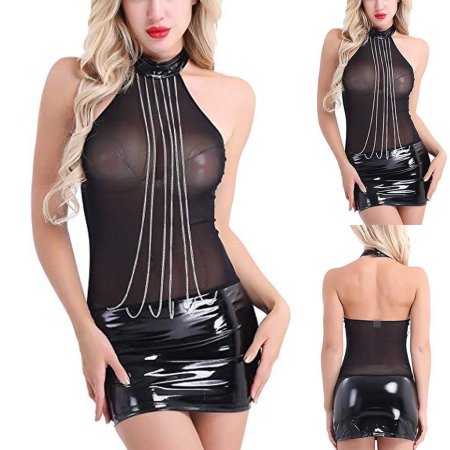 Эротическое кожаное платье