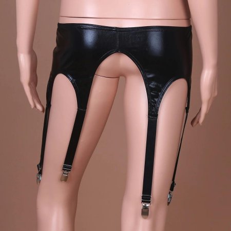 Латексные чулки с поясом