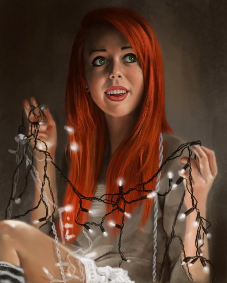 Девушка в гирлянде арт