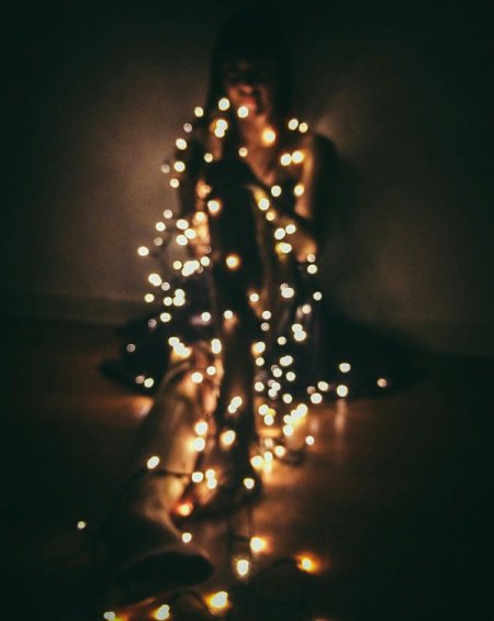 Фотосессия с гирляндой