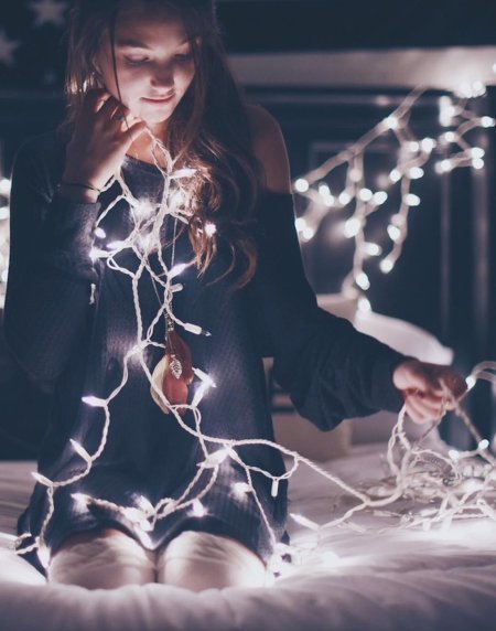 Фотосессия с гирляндой