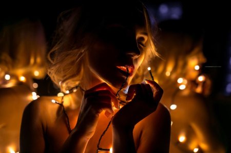 Фотосессия с гирляндой