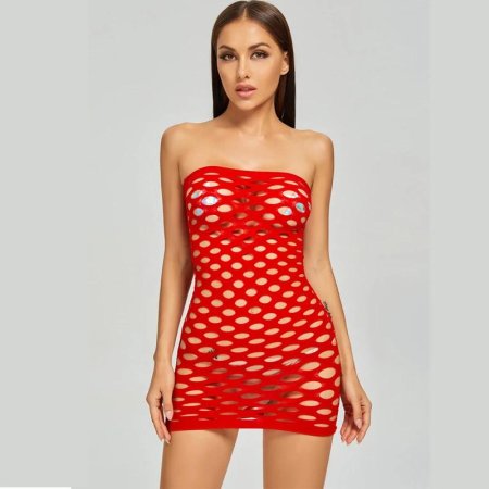 Эротическое платье сетка красное