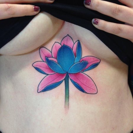 Мандала лотос тату акварель