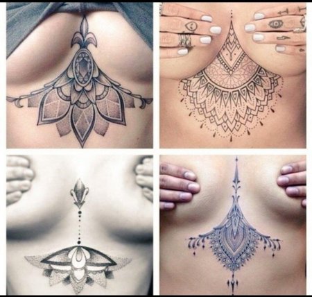 Тату под грудь