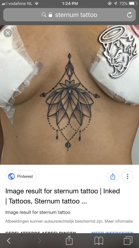 Тату под грудь