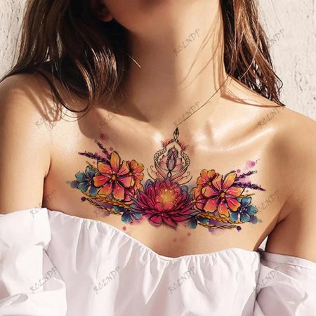 Цветные татуировки для девушек