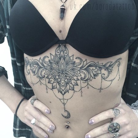 Татуировки для девушек под грудью