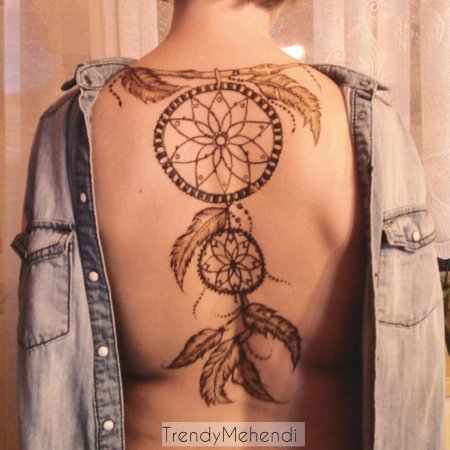 Ловец снов тату на спине