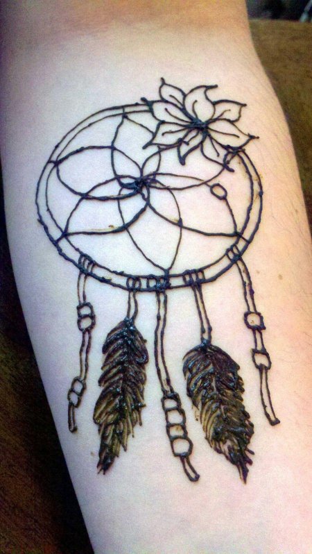 Тату ловец снов на руке