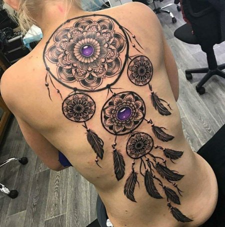 Тату мандала и ловец снов