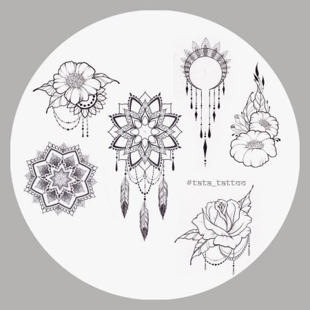 Тату мандала для девушек эскизы