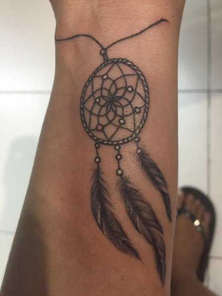 Ловец снов тату на руке женские