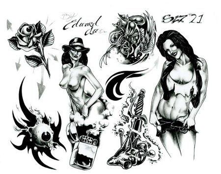 Тату в стиле чикано эскизы