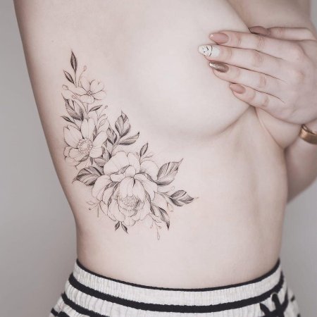 Тату на рёбрах у девушек эскизы