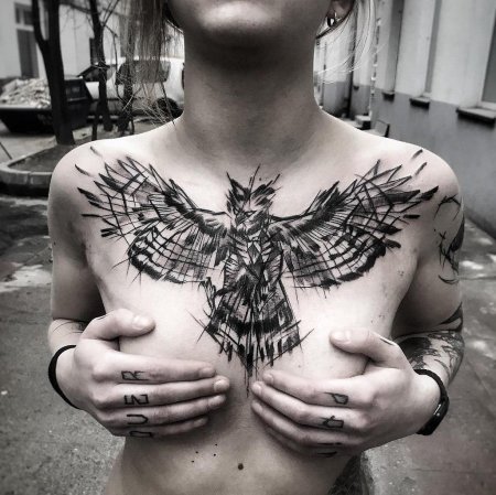 Тату эскиз на грудь
