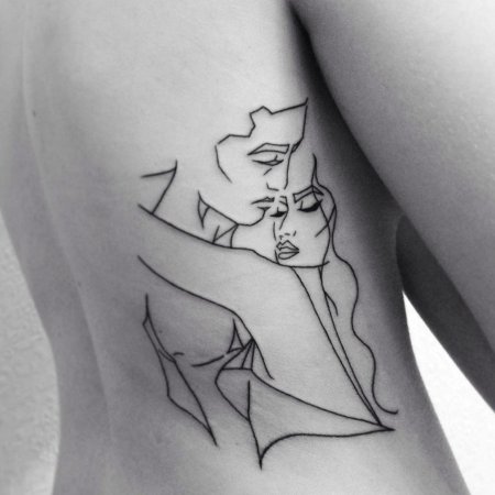 Тату лица линиями