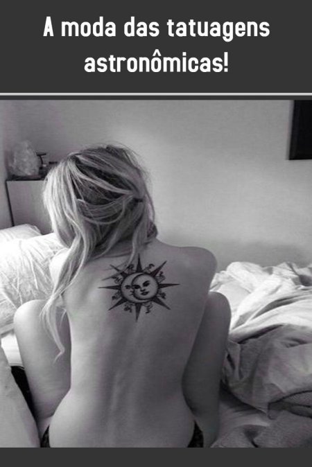 Тату солнце на спине