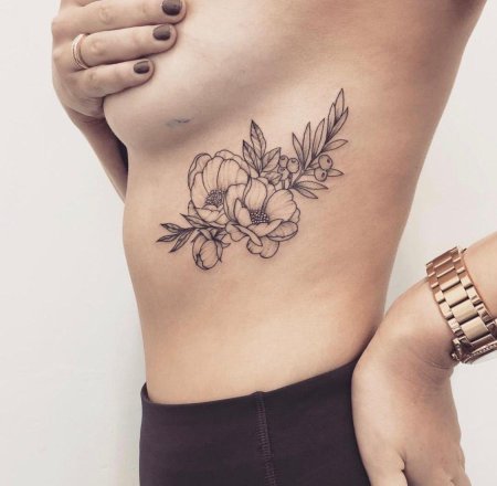 Тату на ребрах для девушек эскизы