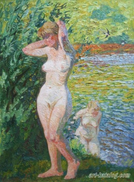 Кустодиев купальщица